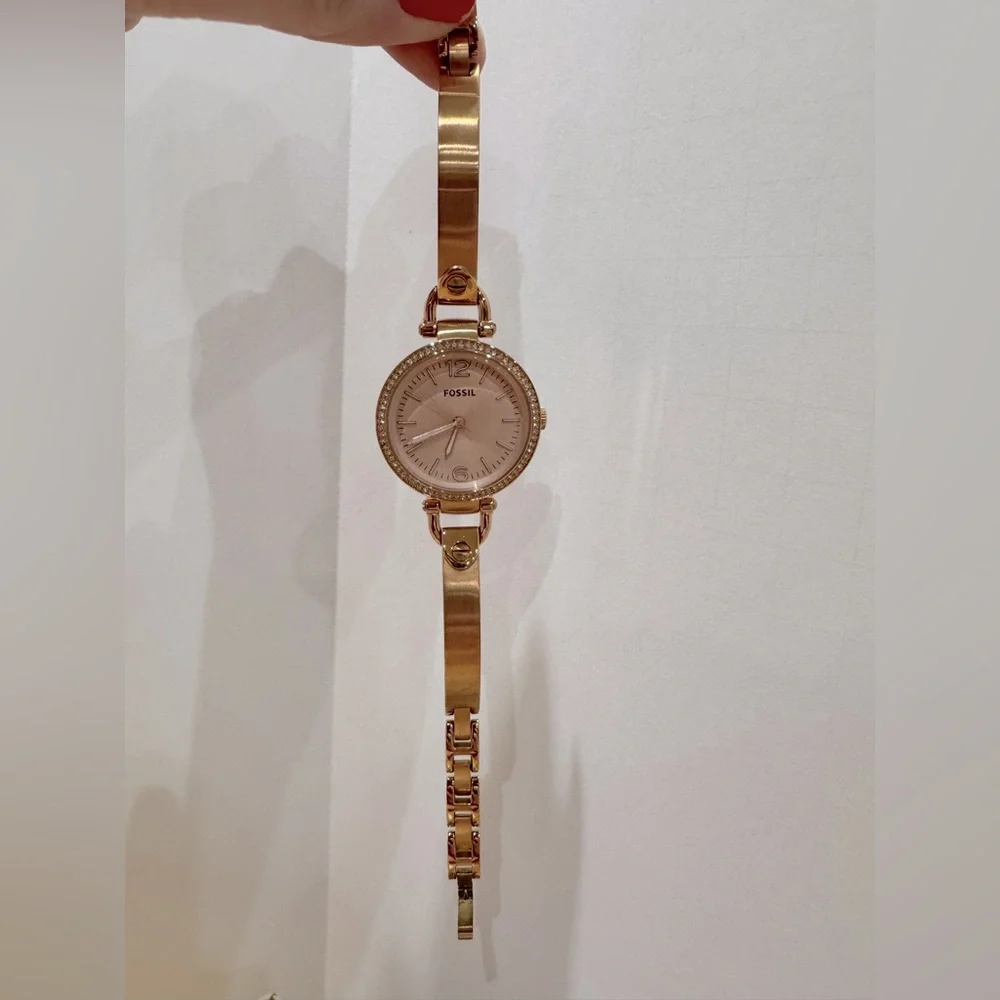 Fossil Rose Gold and pink Watch Early 2000s Y2k - Picture 3 of 6